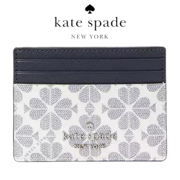 NWT Kate Spade Signature Spade Flower Small Slim Card Holder - Picture 1 of 3